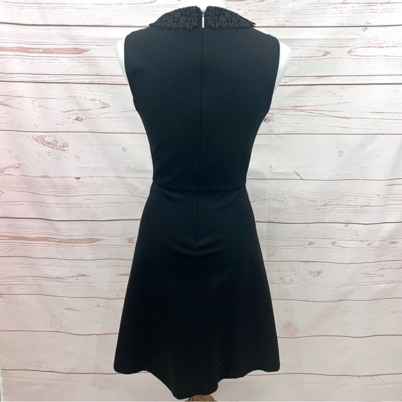 Kate Spade Crochet Lace Peter Pan Collar Ponte Knit Sleeveless Flare Dress - Picture 12 of 14